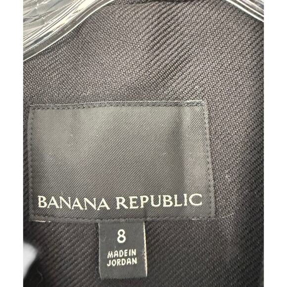 Banana Republie Lido Sculpted Italian Wool Blazer Black Luxury Classy Size 8 - Picture 3 of 12